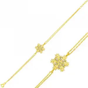 ​gümüş Gold Kar Tanesi Bayan Bileklik