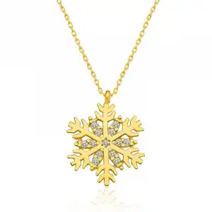 ​gümüş Gold Kar Tanesi Bayan Kolye