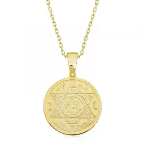 ​gümüş Gold Süleyman Mührü Kolye