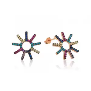 ​gümüş Güneş Mix Bayan Küpe