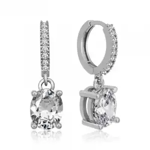 ​gümüş Halka Oval Damla Küpe