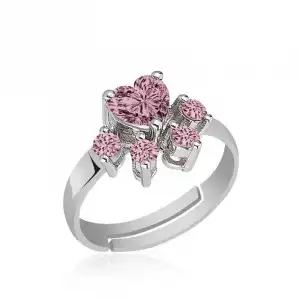 ​gümüş Pembe Kedi Patisi Yüzük