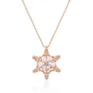 ​gümüş Rose Kar Çiçeği Bayan Kolye