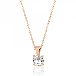 ​gümüş Rose Tek Taş Kolye