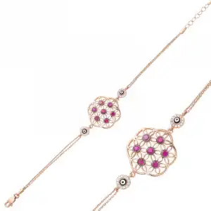 ​gümüş Rose Yaşam Çiçeği Bayan Bileklik