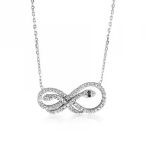 ​gümüş Sonsuzluk Yılan Bayan Kolye