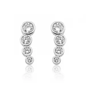 Gümüş 4 Taş Bayan Küpe