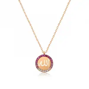 Gümüş Allah Yazılı Bayan Kolye