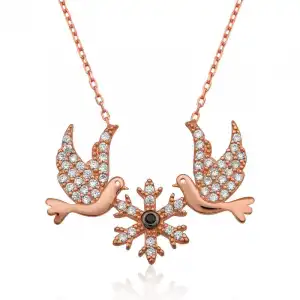 Gümüş Aşk Kuşları Kolye