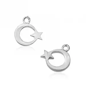 Gümüş Ay Yıldız Tesbih Püskül Ucu