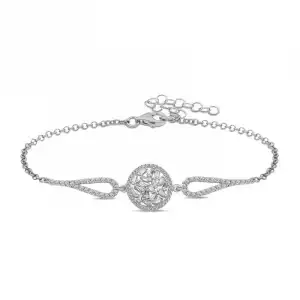 Gümüş Baget Taşlı Bileklik