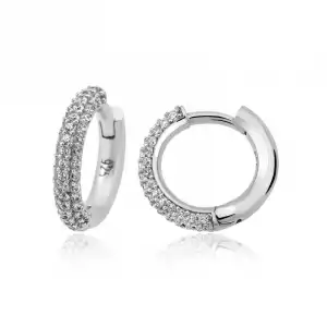 Gümüş Beyaz Halka Bayan Küpe