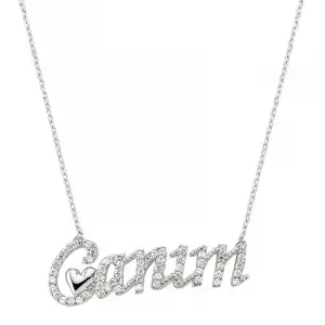Gümüş Canım Yazılı Bayan Kolye