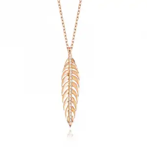 Gümüş Ceviz Yaprağı Bayan Kolye