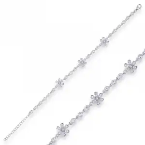 Gümüş Çiçek Bayan Bileklik