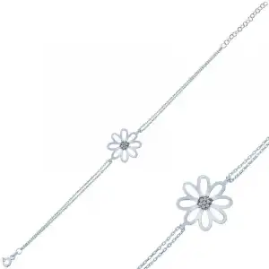 Gümüş Çiçek Bayan Bileklik