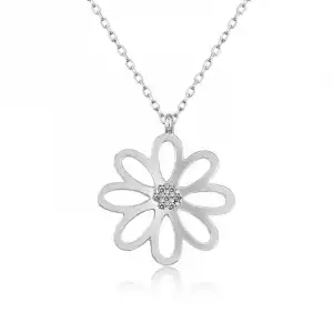 Gümüş Çiçek Bayan Kolye
