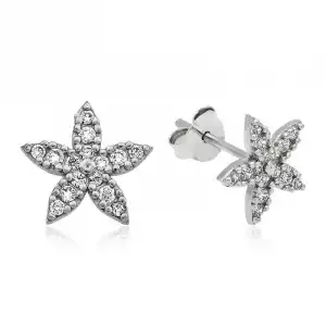 Gümüş Çiçek Çivili Küpe