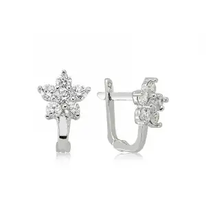 Gümüş Çiçek Küpe