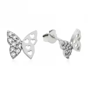 Gümüş Çivili Kelebek Küpe