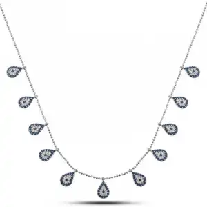 Gümüş Damla Nazarlı Şans Kadın Kolye