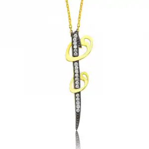 Gümüş Elif Vav Bayan Kolye