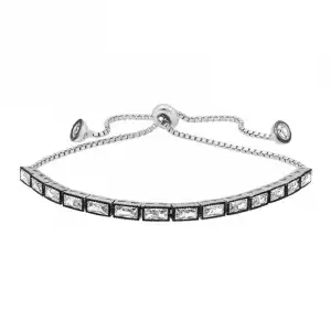 Gümüş Emerald Kesim Elmas Montür Asansör Bileklik