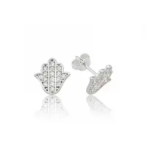 Gümüş Fatma Ana Eli Çivili Küpe