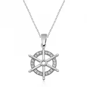 Gümüş Gemi Dümeni Kolye