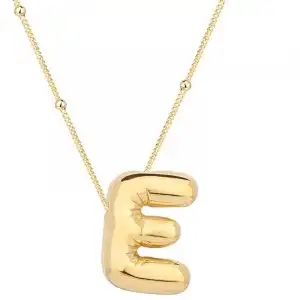 Gümüş Gold Balon E Harfi Kadın Kolye
