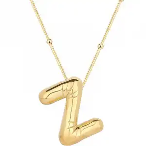 Gümüş Gold Balon Z Harfi Kadın Kolye