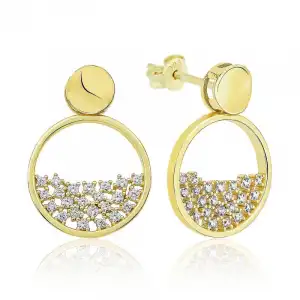 Gümüş Gold Çiğ Damlası Bayan Küpe