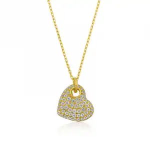 Gümüş Gold Kalp Bayan Kolye