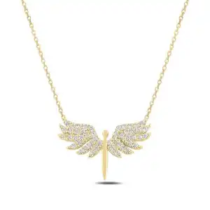 Gümüş Gold Mikail Meleği Bayan Kolye