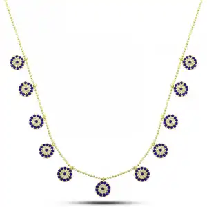 Gümüş Gold Nazarlı Şans Kadın Kolye