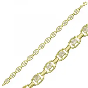 Gümüş Gold Oval Su Yolu Bayan Bileklik