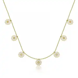 Gümüş Gold Papatya Şans Kadın Kolye