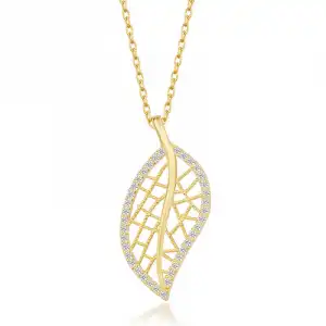 Gümüş Gold Yaprak Kadın Kolye