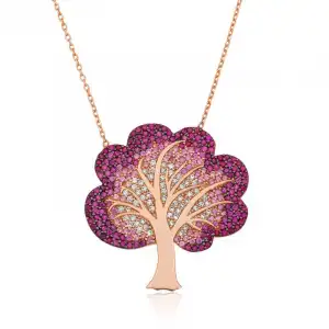 Gümüş Hayat Ağacı Bayan Kolye