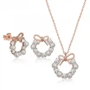 Gümüş İnci Kurdele Kadın Set