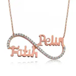 Gümüş İsimli Sonsuzluk Bayan Kolye