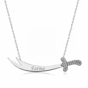 Gümüş İsimli Zülfikar Kılıcı Kadın Kolye