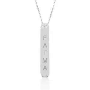 Gümüş İsimlik Çubuk Kolye