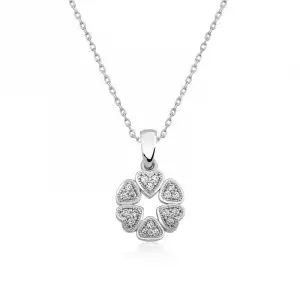 Gümüş Kalp Çemberi Bayan Kolye