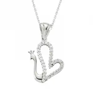 Gümüş Kalpli Kuğu Bayan Kolye