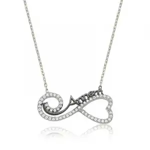 Gümüş Kalpli Sonsuzluk Annem Kolye
