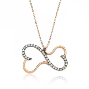 Gümüş Kalpli Sonsuzluk Bayan Kolye