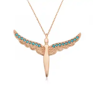 Gümüş Kanatlı Melek Bayan Kolye