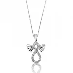 Gümüş Kanatlı Sonsuzluk Bayan Kolye