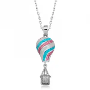 Gümüş Kapadokya Balon Kadın Kolye